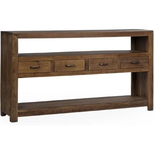 Mattai 4 Drawer Console Table in Natural Reclaimed Wood
