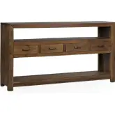 Mattai 4 Drawer Console Table in Natural Reclaimed Wood