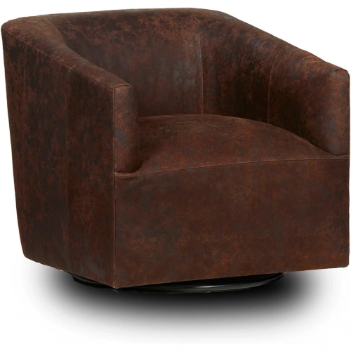 Chloe Swivel Accent Chair in Nativo Brown Top Grain Leather