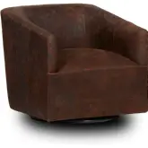 Chloe Swivel Accent Chair in Nativo Brown Top Grain Leather