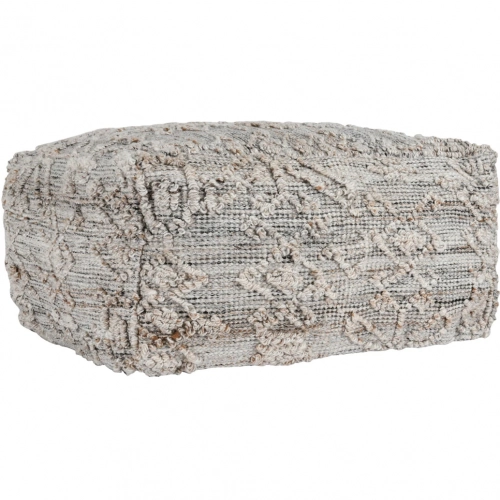 Performance Pouf Ottoman Tundra Gray Multicolor Fabric