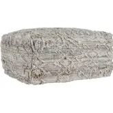 Performance Pouf Ottoman Tundra Gray Multicolor Fabric