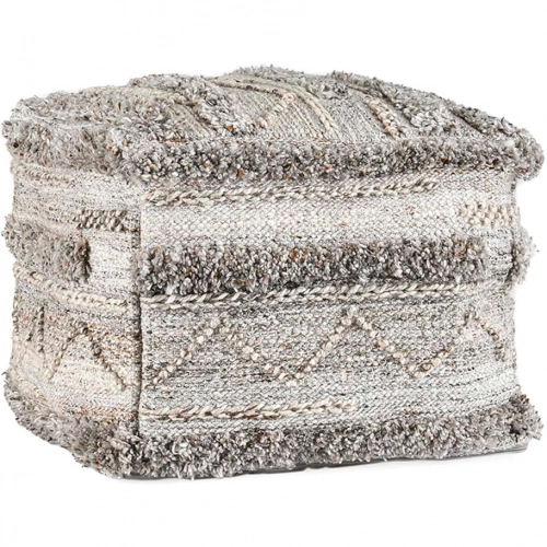 Performance Pouf Ottoman in Fallon Gray Multicolor