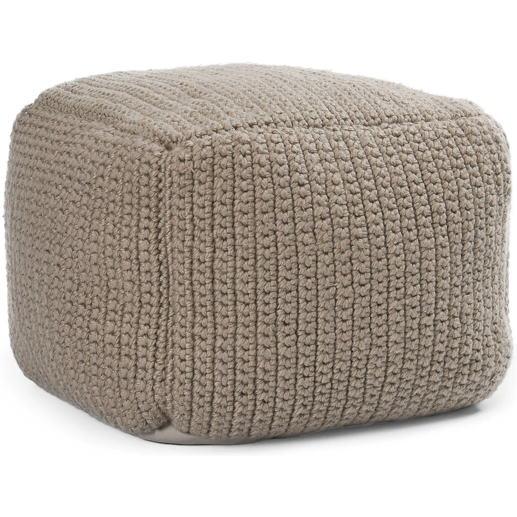 Classic Home Hide Pouf Ottoman