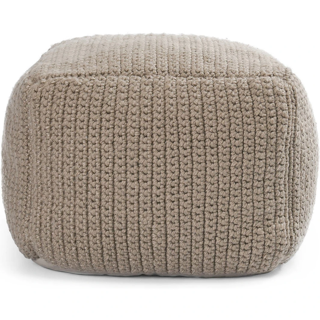 Classic Home Hide Pouf Ottoman - Thumbnail 2