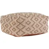 Volt Pouf Ottoman in Terracotta & Ivory Fabric