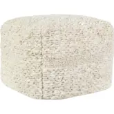 Sinclair 18" Pouf Ottoman in Ivory Fabric