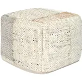 Ritsa 18" Pouf Ottoman Multicolor Wool & Jute