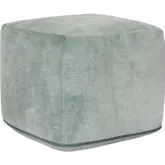 Heirloom Pouf Ottoman in Bay Green Velvet