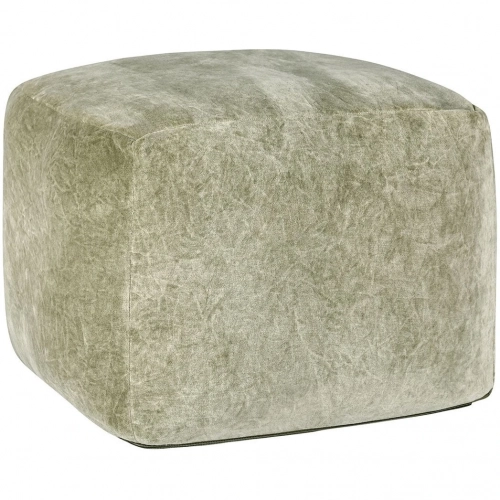 Heirloom Pouf Ottoman in Moss Green Velvet