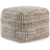 Performance 18" Vico Pouf Ottoman in Caramel Multicolor Fabric