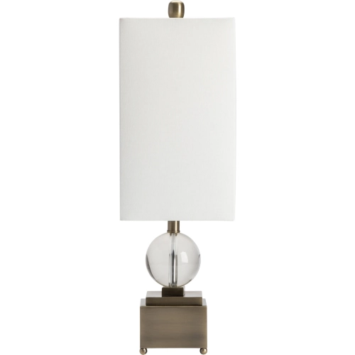 Caprice Table Lamp in Bronze, Crystal & White Linen Shade (Set of 2)