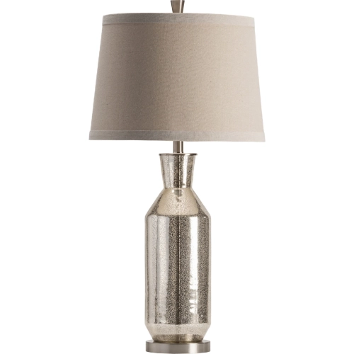 Jaden Table Lamp in Silver Crackle Glass & Oatmeal Linen (Set of 2)