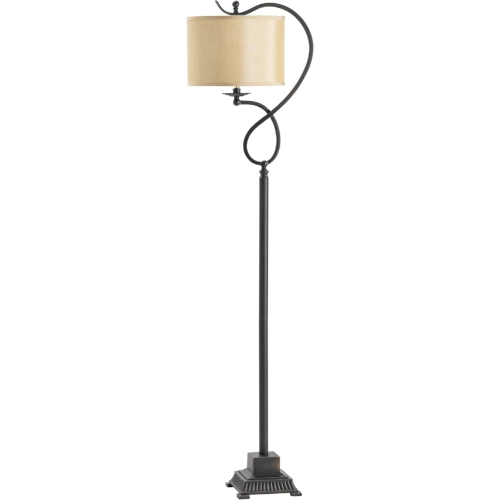 Echo Floor Lamp in Bronzed Finish Metal & Natural Linen
