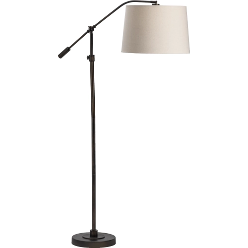 Healy Articulating Adjustable Floor Lamp in Black Bronze & Linen