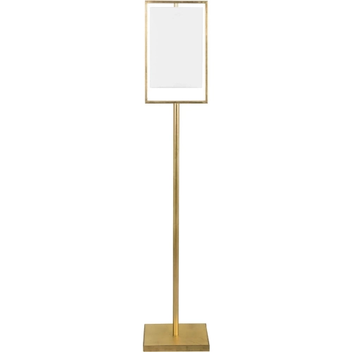 Huxley Floor Lamp in Gold Leaf & Linen