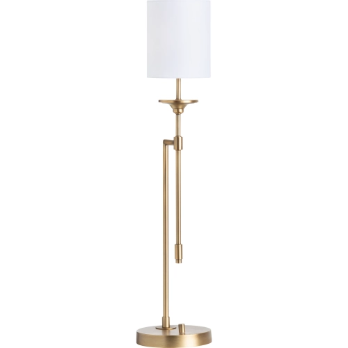 Olympia Table Lamp in Gilded Gold & White Linen (Set of 2)