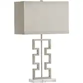 Azteca Table Lamp in Antique Metal, Acrylic & Linen (Set of 2)