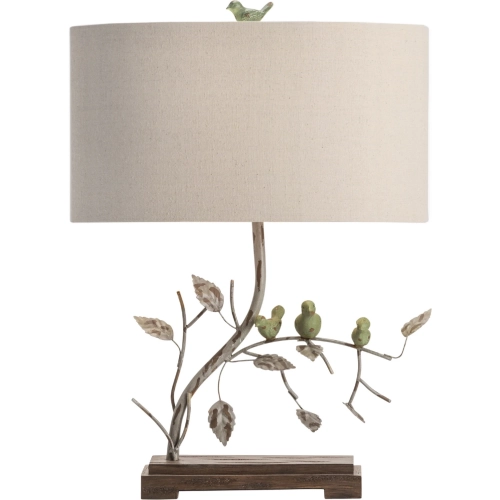 Ella Table Lamp in Hand Painted Multicolor Metal & Linen