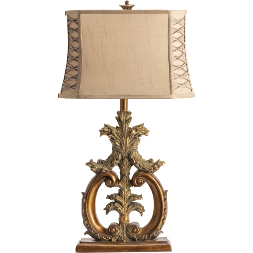 Aria Table Lamp in Antiqued Gold & Bronze Resin (Set of 2)