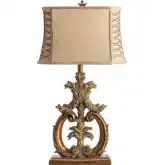 Aria Table Lamp in Antiqued Gold & Bronze Resin (Set of 2)