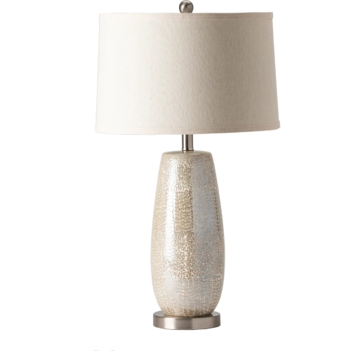 Melrose Table Lamp in White & Silver Ceramic & White (Set of 2)