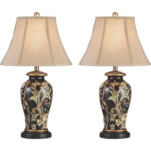 Windham Table Lamp in Hand Painted Multicolor Ceramic (Set of 2)