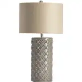 Kincaid Table Lamp in Gray Ceramic & Gray Fabric