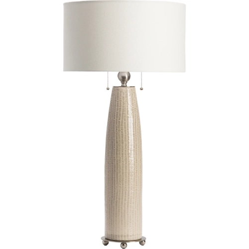 Barclay Table Lamp in Cream Ceramic & White Linen (Set of 2)