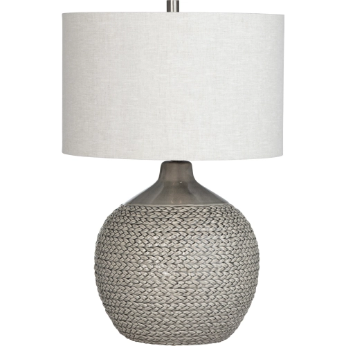 Cairo Table Lamp in Table Lamp in Gray Green Ceramic & White Linen