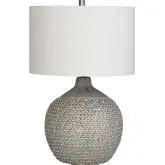Cairo Table Lamp in Table Lamp in Gray Green Ceramic & White Linen
