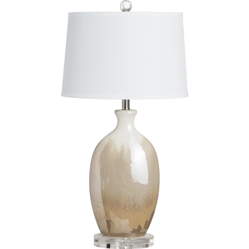 Lane Table Lamp in Ombre Beige & Gold Ceramic & White Linen (Set of 2)
