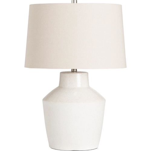 Holmes Table Lamp in Cream White Ceramic & Oatmeal Linen