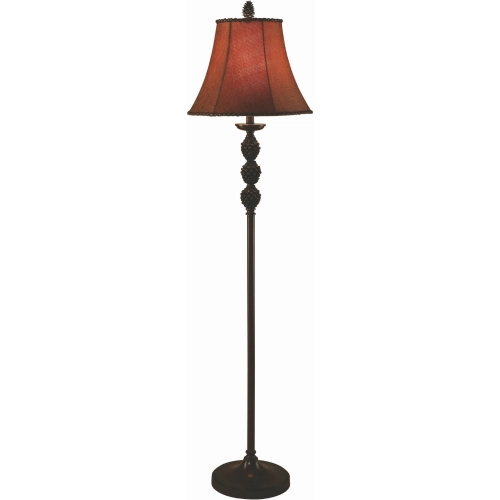 Pinegrove Floor Lamp in Pinecone Shape Brown Resin & Mica Shade