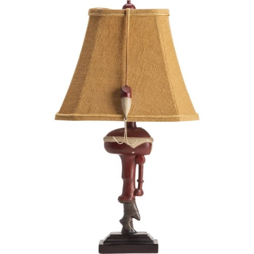 Outboard Table Lamp in Multicolor Resin & Tan Fabric (Set of 2)