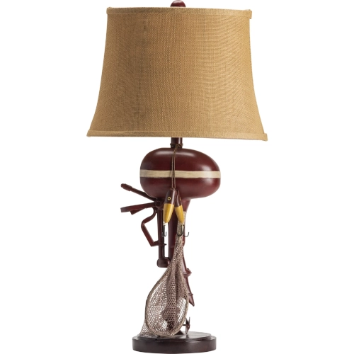 Outboard Table Lamp in Multicolor Resin & Tan Fabric (Set of 2)