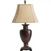 Clayton Table Lamp in Bronze Resin & Tan Fabric (Set of 2)