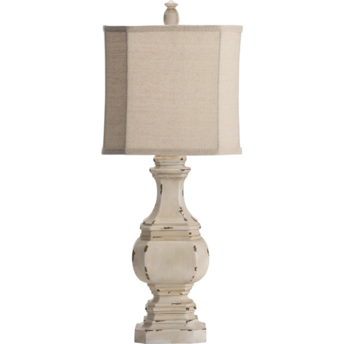 Daryl Table Lamp in II Distressed Antique White Resin & Oatmeal Linen (Set of 2)