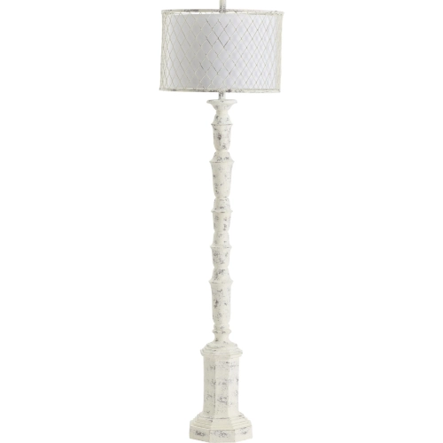 Para 61"H Floor Lamp in White Washed Resin & Metal