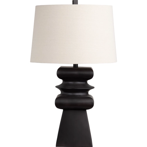 Zane Table Lamp in black Resin & White Linen (Set of 2)