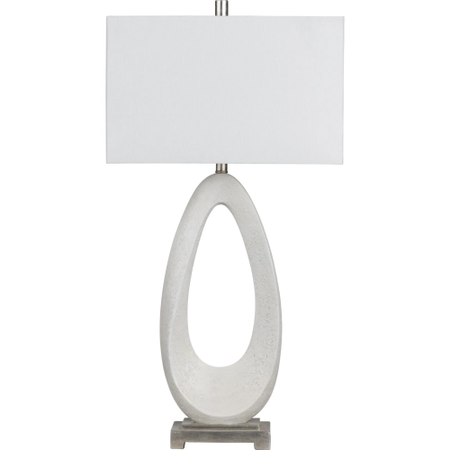 Ludlow Table Lamp in Textured Chalk White Resin, Metal & White Linen (Set of 2)