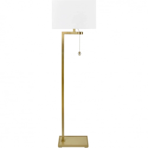 Forbes 61.75"H Floor Lamp in Gold & White Linen