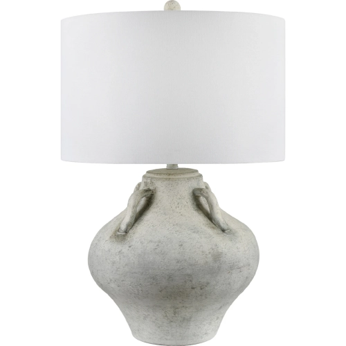 Townsend Table Lamp in Beige Ceramic & White Linen