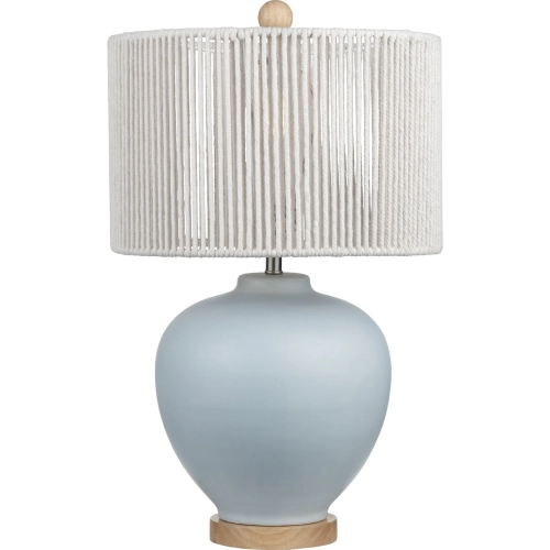 Wakefield Table Lamp in Light Blue Ceramic & Bleached White String
