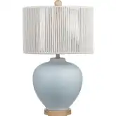 Wakefield Table Lamp in Light Blue Ceramic & Bleached White String