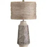 Anders Table Lamp in Beige Ceramic & Rattan (Set of 2)