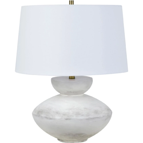 Ashton Table Lamp in Mottled Gray & White & White Linen