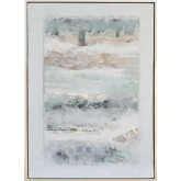 Gemma Abstract Canvas Painting in Blue, White & Brown