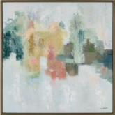 Emeralds Abstract Canvas Painting in Multicolor & Gold