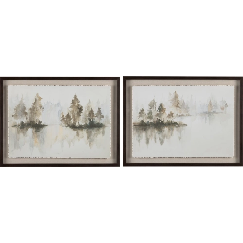 Sepia Silhouette Landscape Wall Art in Brown